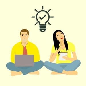 a man and woman practice learn online