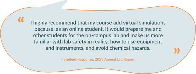 Student quote from Science Interactive's 2023 Annual Lab Report