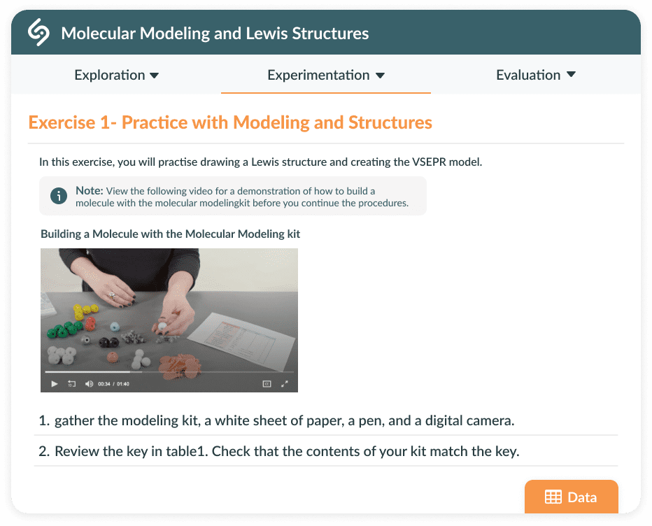 Molecular Modeling and Lewis Structures virtual lab