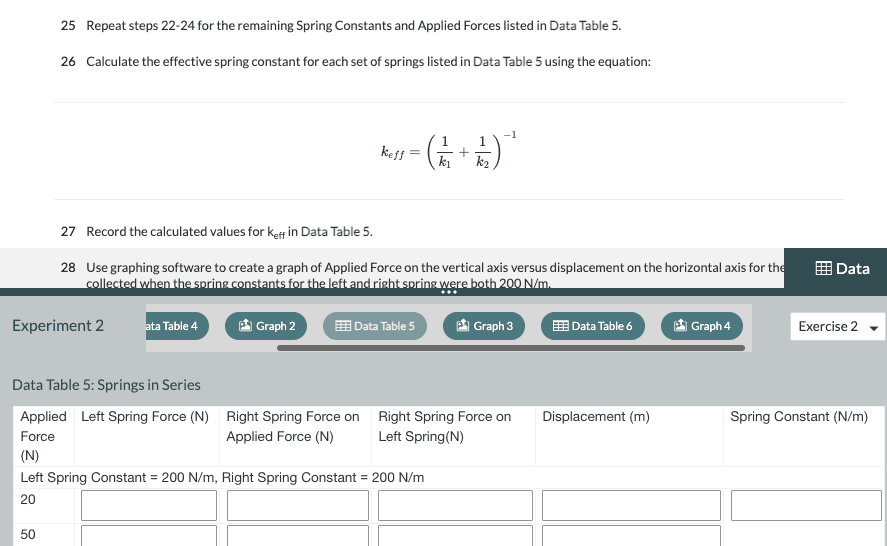 Hooke’s Law Lab Includes