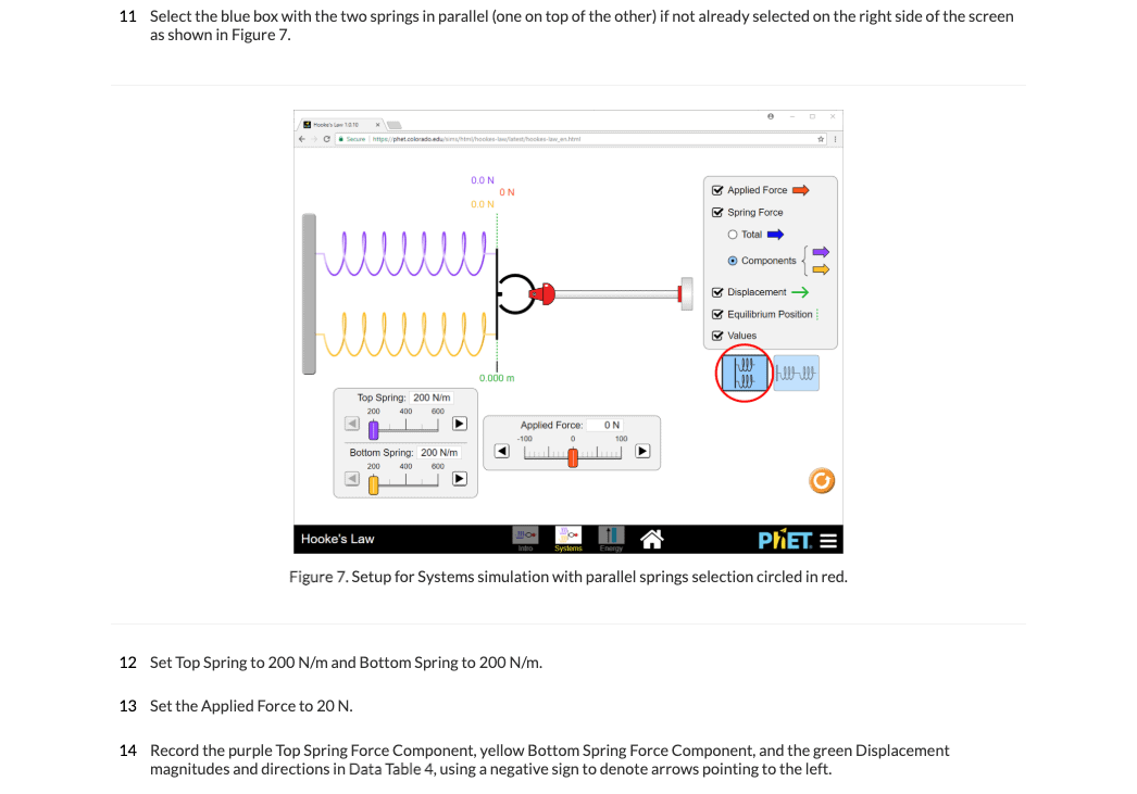 Hooke’s Law Lab Includes